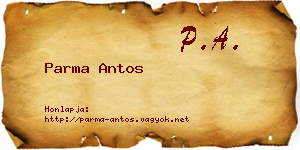 Parma Antos névjegykártya